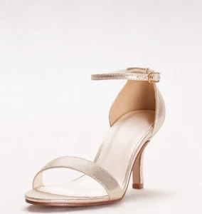Ladies silver sandal heels, David's Bridal, Nayomi, size 8,BNIB, Prom Or Wedding - Picture 1 of 3