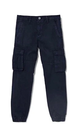 Pantalones cargo Guess Big Boys 14Smart azul puños elásticos lisos cierre de cremallera/botón Foto 1 de 3