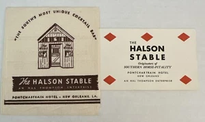 Halson Stable Pontchartrain Hotel Vintage Cocktail Napkin & Business C & Table C - Picture 1 of 6