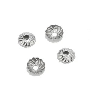 200pcs/lot Stainless Steel Bead Caps End Caps Silver for DIY Jewelry Making - Picture 1 of 3