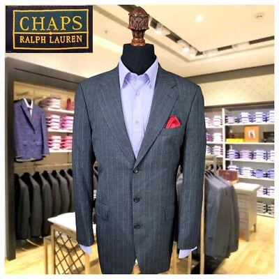Blazer Abrigo Deportivo Chaps Ralph Lauren Gris Lana 42L Para Hombre Traje Informal Chaqueta Foto 1 de 4