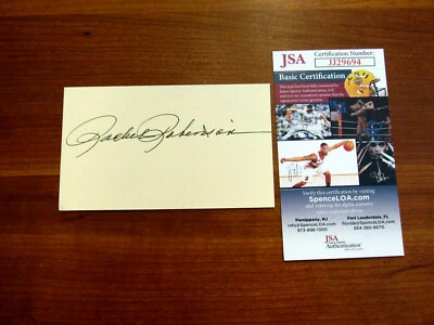 RACHEL ROBINSON JACKIE ROBINSON'S WIFE DODGER HOF SIGNED AUTO INDEX CARD JSA   - Image 1 of 4