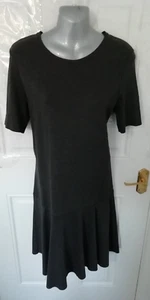 COS Size S Grey Marl Soft Stretchy Short Sleeve Lagenlook Shift Dress Ladies - Picture 1 of 10
