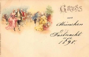Grus Aus Germany Artist Muninchen Fastnacht SPECIAL STAMP 1898 Pioneer Postcard - Picture 1 of 1