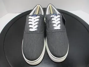 Chaps Mens Shoes 9.5 Gray Comfort Foam Insoles Lace Up White Casual Fabric New - Picture 1 of 10