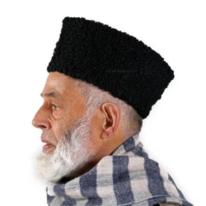 Cappello nero etnico invernale copricapo, cappello persiano Karakul, cappello afgano Karakul uomo - Foto 1 di 6