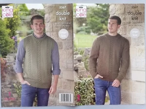 MEN'S SWEATER/SLIPOVER, Large:127-132cm, 8ply - KING COLE Knitting Pattern 5367 - Picture 1 of 3