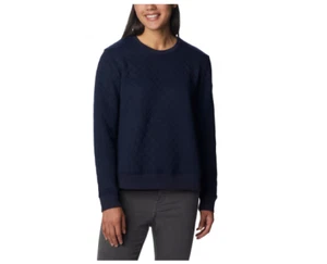 Columbia Lodge Quilted Sweatshirt-Large-Dark Nocturnal-Stretch-Ribbed Cuff - Picture 1 of 9