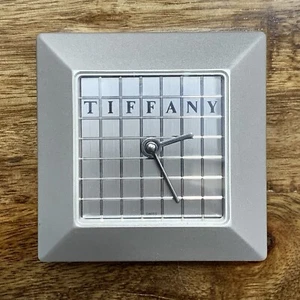 RARE vintage Tiffany & Co Swiss Desk Clock Modern Accent Shelf Decor Mfd Germany - Picture 1 of 9