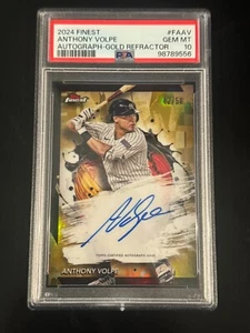 2024 Topps Finest Anthony Volpe Gold On Card Auto /50 PSA 10 Gem Mint Yankees - Picture 1 of 2