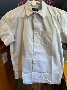 APC Shirt Mens S BEIGE Short Sleeve 100% COTTON - Picture 1 of 3