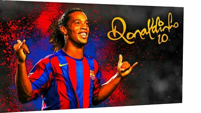 Leinwand Fußball Sport Ronaldinho Bilder Wandbilder - Hochwertiger Kunstdruck - Bild 1 von 4