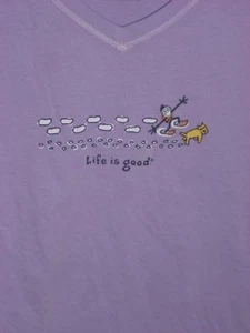 NWT LIFE IS GOOD WOMEN L/S VEE TEE JAKE & ROCKET "SNOWSHOES"...GREAT GIFT(M) - Picture 1 of 4