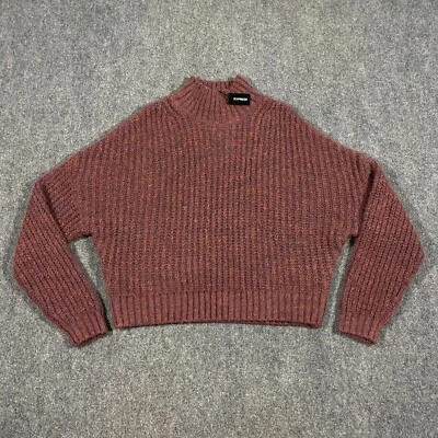 Suéter Express Grueso Tejido Mezcla Lana Mujer Mediano Rojo Púrpura Manga Dolman Foto 1 de 4