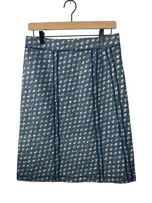 Saia Feminina Anthropologie Parkinson Bordada Azul Texturizada Floral Tamanho 8 - Imagem 1 de 4