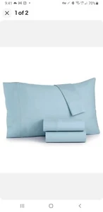 Bari 4-Pc. Queen Sheet Set, 350 Thread Count Cotton Blend Light Blue  - Picture 1 of 4