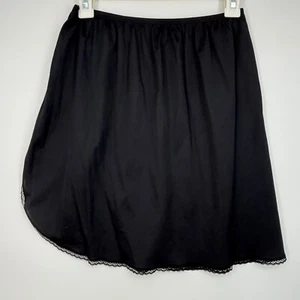 Vanity Fair Damen Medium Short 1/2 Slip schwarz 100 % Nylon geschwungener Saum Vintage USA - Bild 1 von 6
