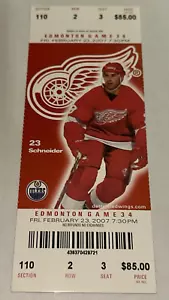 Red Wings Oilers NHL Ticket Stub Zetterberg Goal Season Game 2/23/2007 - Picture 1 of 2