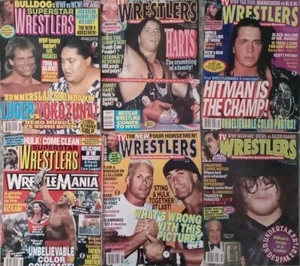 LOOK! Lot Of 6 Pro Wrestling Superstars Magazines 90s Vtg WWF WWE WCW NWO Pw05 - Picture 1 of 5