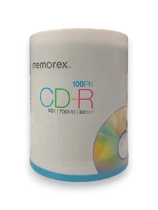 Memorex CD-R Digital Media 52X 700mb 80Min 100 Pack Factory NEW SEALED - Picture 1 of 3