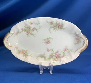 ELEGANT THEODORE HAVILAND LIMOGES PINK ROSE SPRAYS OVAL 9" RELISH DISH - Picture 1 of 5