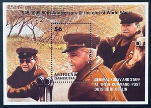 ANTIGUA & BARBUDA END WWII 50TH ANV STAMPS SS 1995 MNH GEN KONEV OUTSIDE BERLIN - Picture 1 of 1