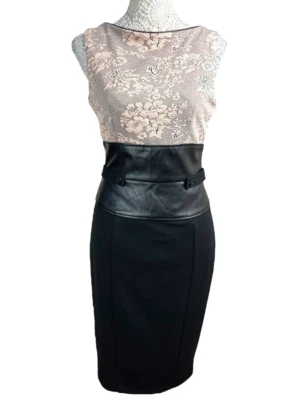 Amy Childs Midi Dress Women's UK Size 12 Rose Lace Detail Formal Sleeveless Zip - Image 1 of 4