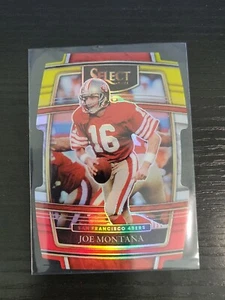 2021 Panini Select Concourse Red & Yellow Prizm Die-Cut Joe Montana #36 HOF - Picture 1 of 2