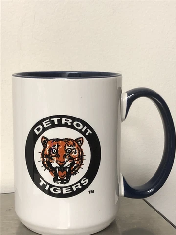 Vintage Detroit Tigers Coffee Mug Cup Ceramic Logo 1964 TMC/MLB White Cover