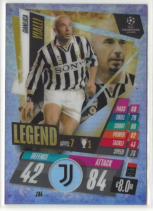 2020-21 Topps Chrome Match Attax Gianluca Vialli Purple Refractor /299 Legend - Image 1 of 1