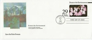 SAVE THE RAIN FOREST PROTECT ENVIRONMENT 1992 FLEETWOOD CACHT FDC #10 SIZE COVER - Picture 1 of 1