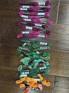 J&P Coats, DMC, Lily Embroidery Floss - Lot Of 25 Thread Bundle. New Vintage - Picture 1 of 4