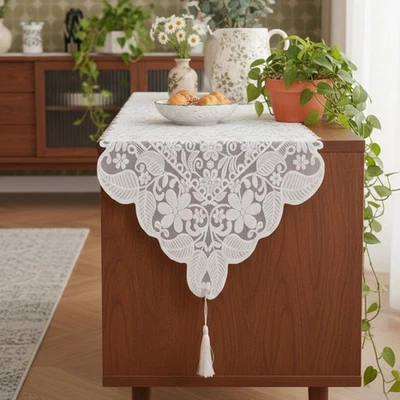 Embroidered Lace Table Flag Cloth for Dining Table or TV Cabinet Decor - Image 1 of 4