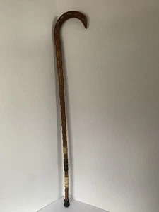 Vintage Irish Blackthorne Smooth Brussel Sprout Walking Cane Stick 33In Long - Picture 1 of 24
