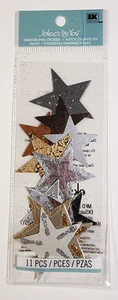 Gold Bronze Stars Celebration Glitter Accents Jolee's Boutique 3D Stickers 2013 - Picture 1 of 2