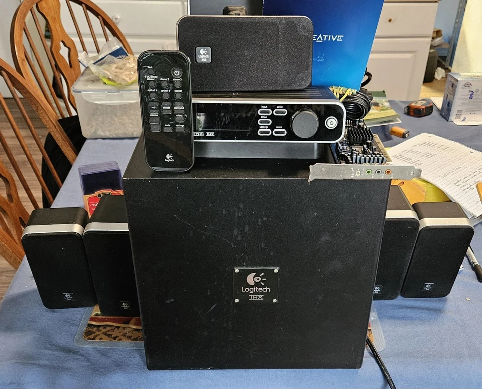 Logitech Z-5450 Digital 5.1 Wireless Surround w/Remote, Sound Card, Subwoofer - Image 1 of 4