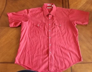 Shepler's Vintage Red Short Sleeve Pearlsnap Cowboy Shirt XL 17.5 - Picture 1 of 4