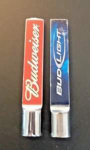 Lot of 2 Budweiser & Bud Light Beer Shotgun Tap Handles Red & Blue - Picture 1 of 2