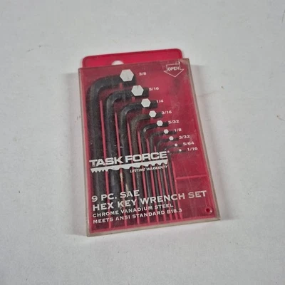Task Force 9 Piece SAE Hex Key Wrench Set - Image 1 of 3