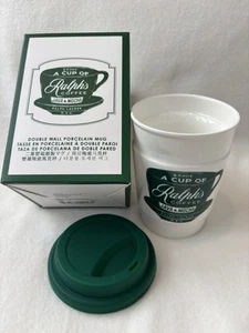 Ralph Lauren Ralph's Coffee Green Logo Porcelain Mug Cup Lid Set Limited Japan - Picture 1 of 8