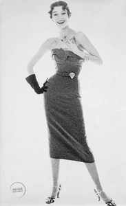 VTG Richard Avedon Barbara Mullen Traina-Norell Dress Art Duotone 1950 Mat 14x20 - Picture 1 of 2