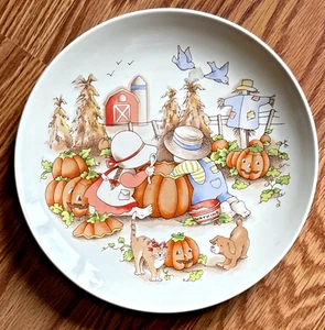 Country Kids Sharing is Fun Dessertteller 1991 Herbst Kürbisse Teller 2 von 6 - Bild 1 von 5