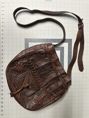 Authentic Moroccan Leather Shoulder Bag - Image 1 of 4