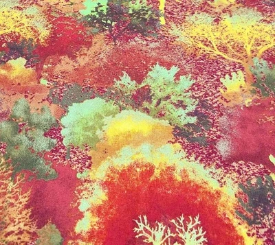 Fabri-Quilt Fabric Autumn In the Forest-Beautiful fall trees metallic 4 yd-2 pc - Image 1 of 4