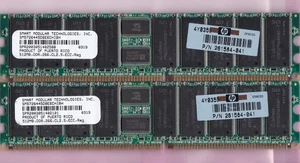 1GB 2x512MB PC2100R DDR-266 SMART SM5726445D8E6CHIBH HP 261584-041 ECC REG Kit - Picture 1 of 2