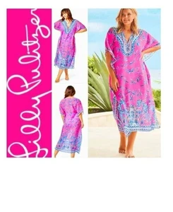Lilly Pulitzer Cuca Coverup Maxi in Pink Isle Jungle Print Gr. L/XL - Bild 1 von 3
