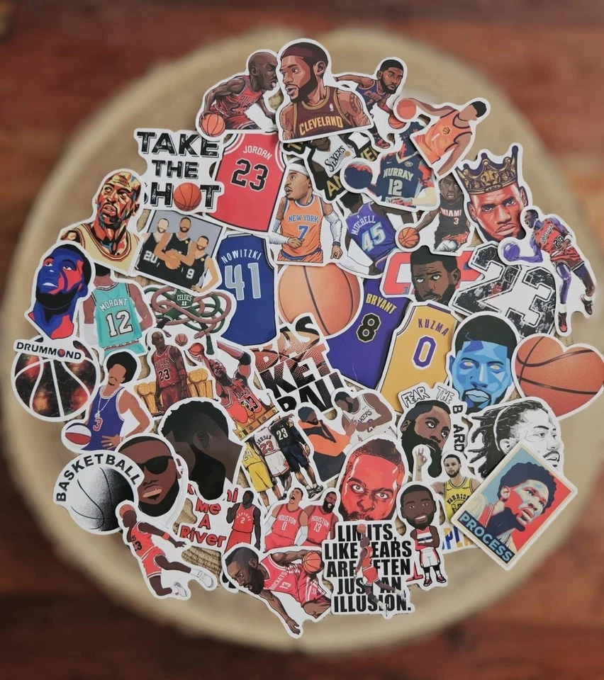 🍀 50 adesivi NBA design basket sticker per cellulare portatile  - Immagine 1 di 1