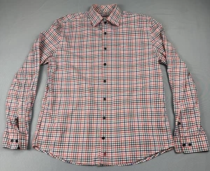 Johnnie-O Hangin’ Out Shirt Men's M Red White Blue Plaid Stretch Button Front - Picture 1 of 11