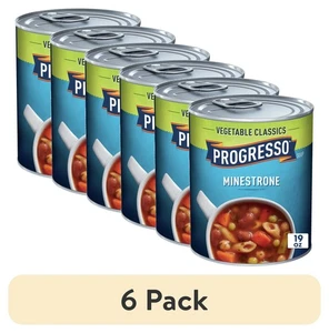 (Paquete de 6) Sopa Progresso Minestrone, sopa enlatada clásica vegetal, 19 oz - Imagen 1 de 12