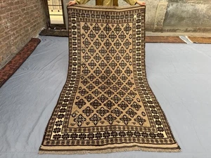 4x8 Vintage Afghan Hand-Knotted Baluchi Soft Wool Rug - Classic Area Kitchen Rug - Picture 1 of 11